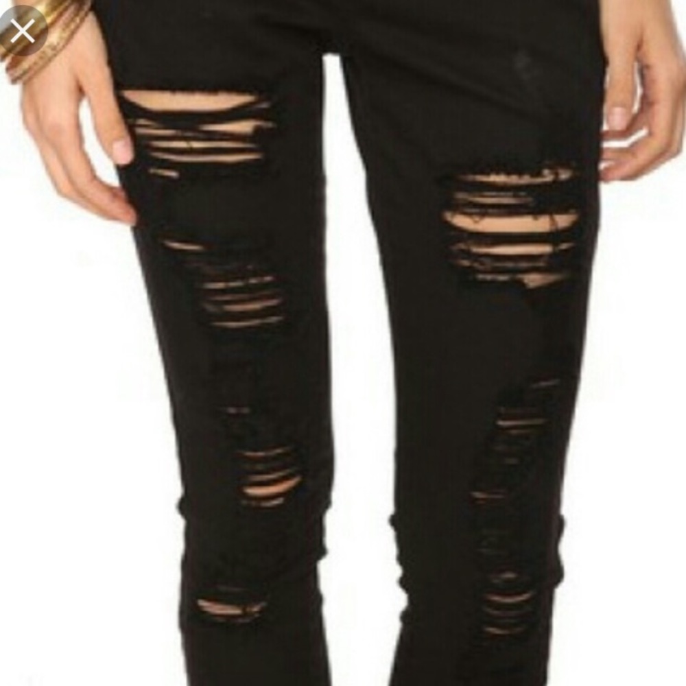 Forever 21 Black Ripped Jeans
